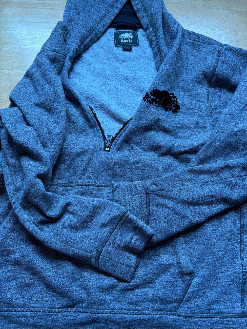 Roots Men's Zip-Up Hoodie Sweater - Charcoal Gray